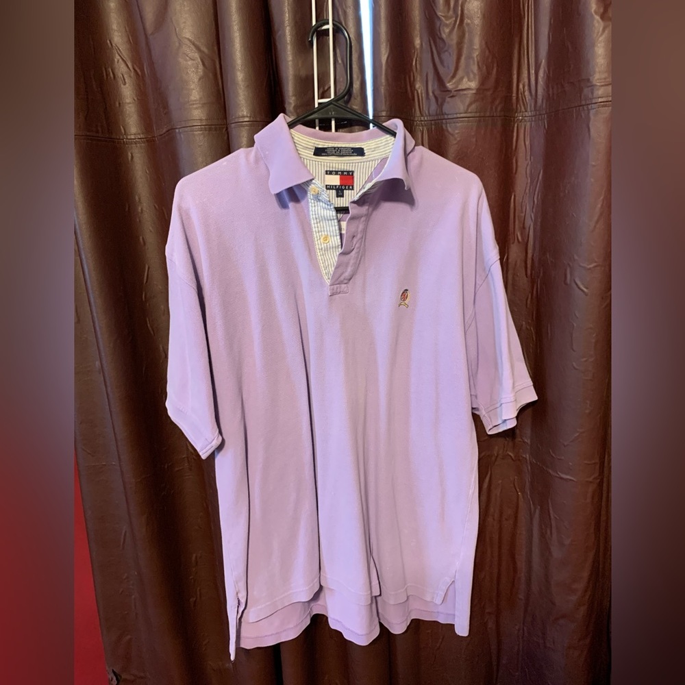 Tommy Hilfiger violet polo tee large